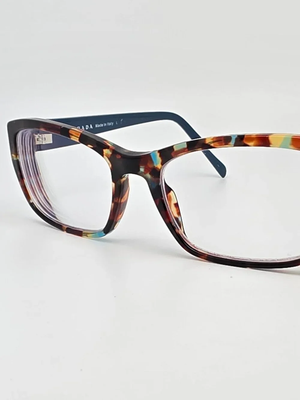 Prada VPR 18O NAG-1O1 Spotted Blue Havana Eyeglasses Frame w/ Case 54-18-135